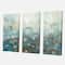 Designart - Blue and Bronze Dots on Glass II - Modern Canvas Art